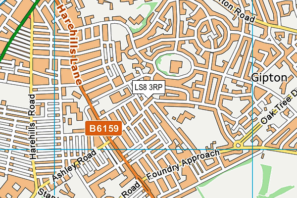 LS8 3RP map - OS VectorMap District (Ordnance Survey)