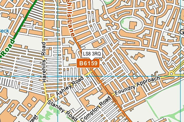 LS8 3RQ map - OS VectorMap District (Ordnance Survey)