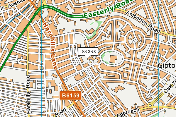 LS8 3RX map - OS VectorMap District (Ordnance Survey)