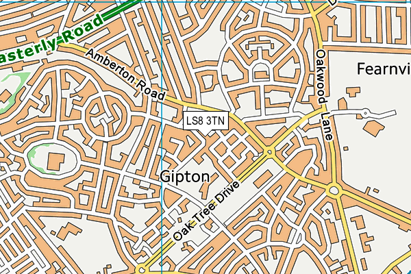 LS8 3TN map - OS VectorMap District (Ordnance Survey)