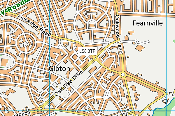 LS8 3TP map - OS VectorMap District (Ordnance Survey)