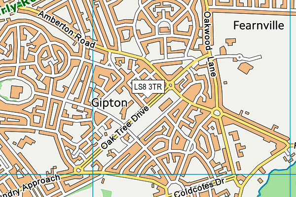 LS8 3TR map - OS VectorMap District (Ordnance Survey)