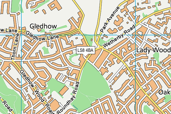 Snap Fitness (Leeds Oakwood) map (LS8 4BA) - OS VectorMap District (Ordnance Survey)