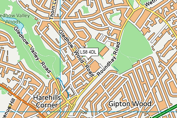 LS8 4DL map - OS VectorMap District (Ordnance Survey)