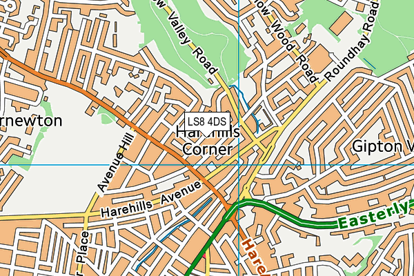 LS8 4DS map - OS VectorMap District (Ordnance Survey)