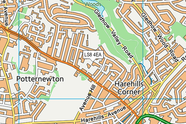 LS8 4EA map - OS VectorMap District (Ordnance Survey)