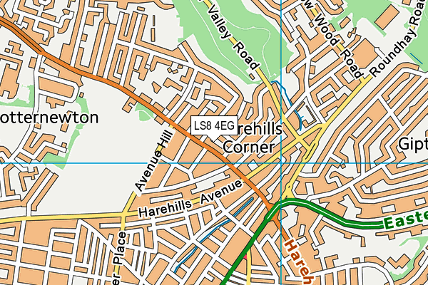 LS8 4EG map - OS VectorMap District (Ordnance Survey)