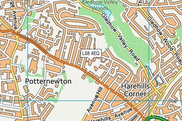 LS8 4EQ map - OS VectorMap District (Ordnance Survey)