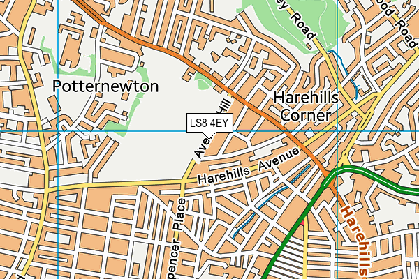 Potternewton Park map (LS8 4EY) - OS VectorMap District (Ordnance Survey)
