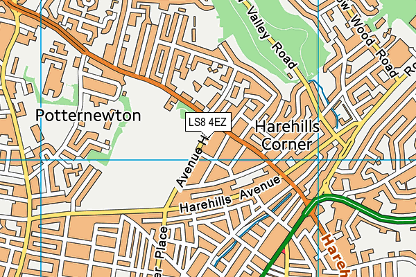 LS8 4EZ map - OS VectorMap District (Ordnance Survey)