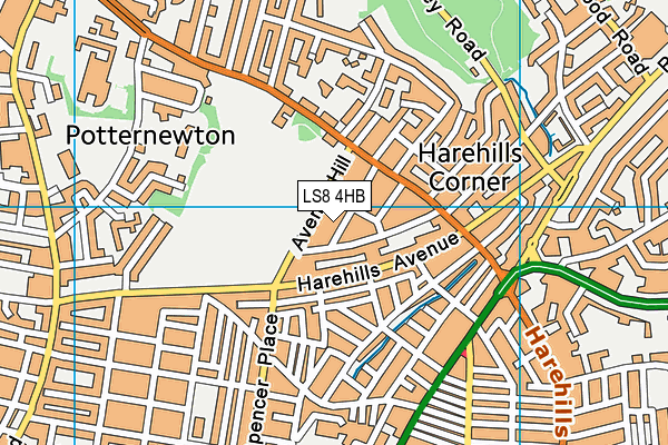 LS8 4HB map - OS VectorMap District (Ordnance Survey)
