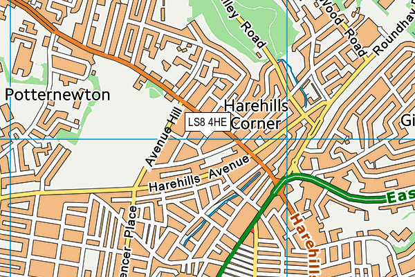 LS8 4HE map - OS VectorMap District (Ordnance Survey)