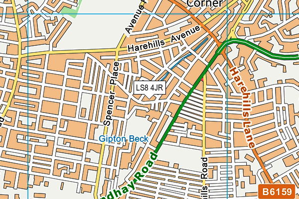 LS8 4JR map - OS VectorMap District (Ordnance Survey)