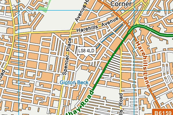 LS8 4LD map - OS VectorMap District (Ordnance Survey)