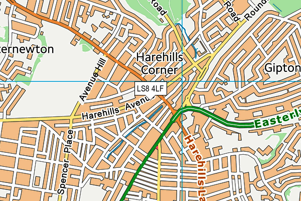 LS8 4LF map - OS VectorMap District (Ordnance Survey)