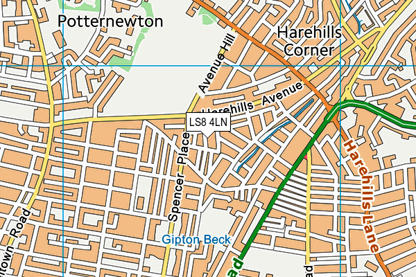 LS8 4LN map - OS VectorMap District (Ordnance Survey)