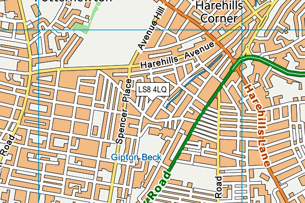 LS8 4LQ map - OS VectorMap District (Ordnance Survey)