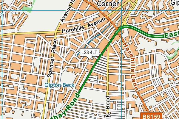 LS8 4LT map - OS VectorMap District (Ordnance Survey)