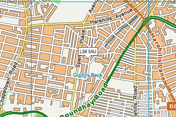 LS8 5AU map - OS VectorMap District (Ordnance Survey)