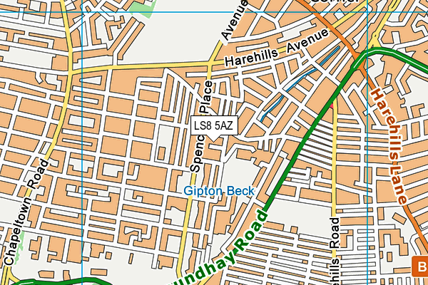 LS8 5AZ map - OS VectorMap District (Ordnance Survey)
