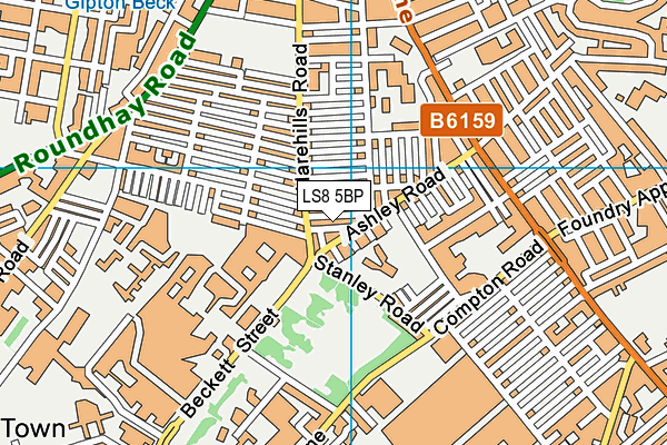 LS8 5BP map - OS VectorMap District (Ordnance Survey)