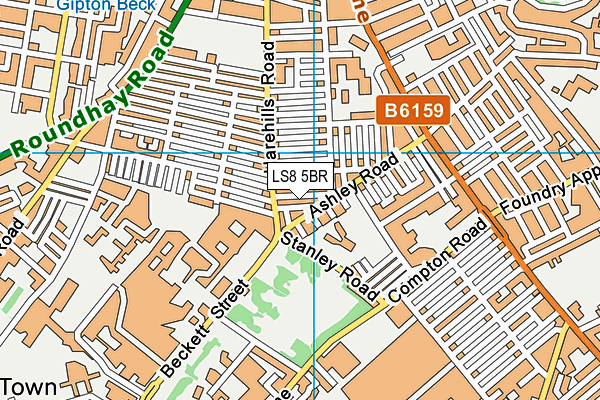 LS8 5BR map - OS VectorMap District (Ordnance Survey)