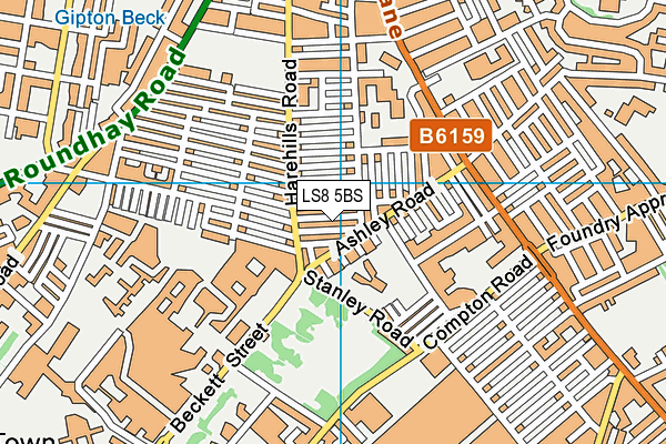 LS8 5BS map - OS VectorMap District (Ordnance Survey)