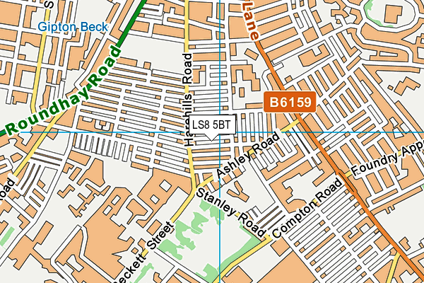 LS8 5BT map - OS VectorMap District (Ordnance Survey)
