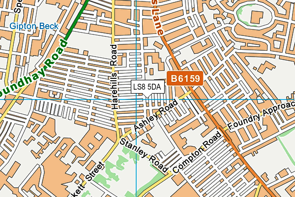 LS8 5DA map - OS VectorMap District (Ordnance Survey)