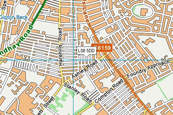 LS8 5DD map - OS VectorMap District (Ordnance Survey)