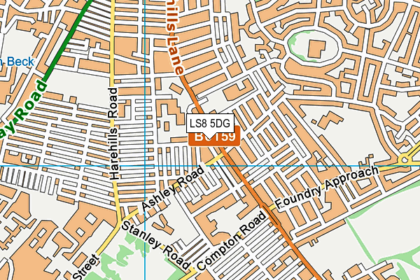 LS8 5DG map - OS VectorMap District (Ordnance Survey)