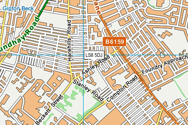LS8 5DJ map - OS VectorMap District (Ordnance Survey)