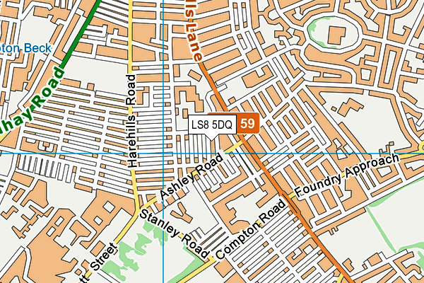 Harehills Primary School map (LS8 5DQ) - OS VectorMap District (Ordnance Survey)