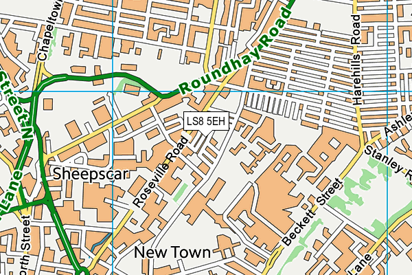 LS8 5EH map - OS VectorMap District (Ordnance Survey)