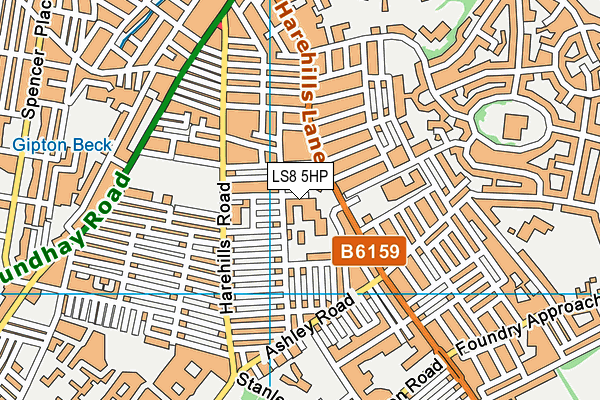 LS8 5HP map - OS VectorMap District (Ordnance Survey)
