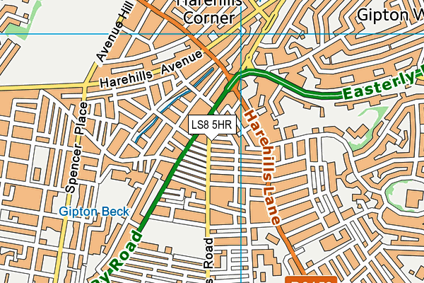 LS8 5HR map - OS VectorMap District (Ordnance Survey)