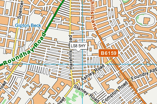 LS8 5HY map - OS VectorMap District (Ordnance Survey)