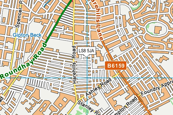LS8 5JA map - OS VectorMap District (Ordnance Survey)
