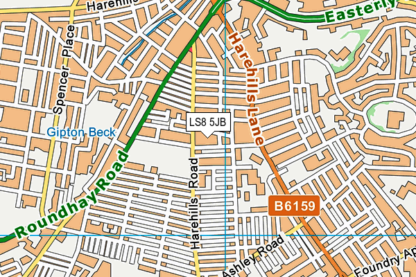 LS8 5JB map - OS VectorMap District (Ordnance Survey)