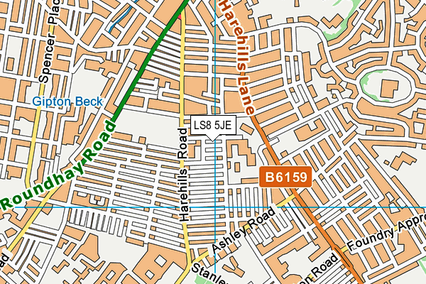 LS8 5JE map - OS VectorMap District (Ordnance Survey)