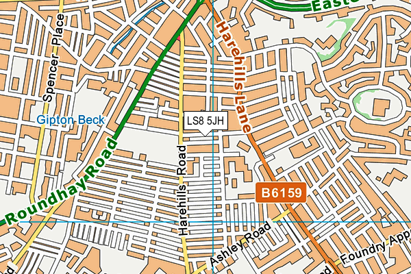 LS8 5JH map - OS VectorMap District (Ordnance Survey)