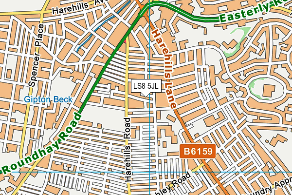 LS8 5JL map - OS VectorMap District (Ordnance Survey)