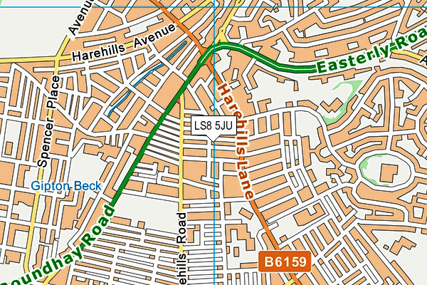 LS8 5JU map - OS VectorMap District (Ordnance Survey)