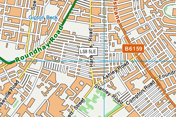 LS8 5LE map - OS VectorMap District (Ordnance Survey)
