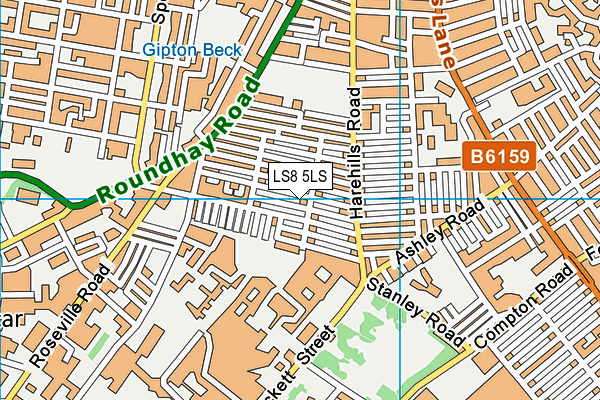 LS8 5LS map - OS VectorMap District (Ordnance Survey)