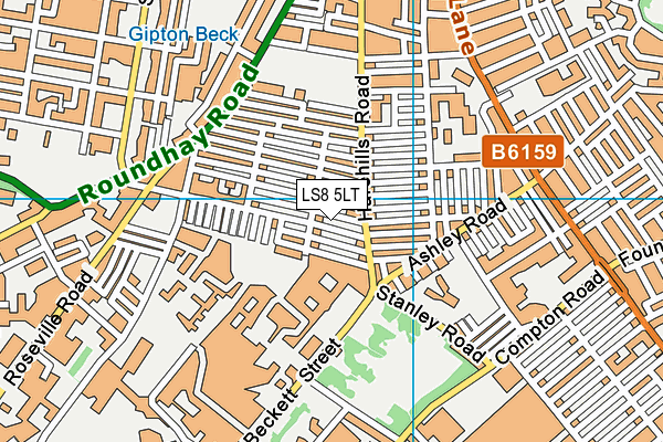 LS8 5LT map - OS VectorMap District (Ordnance Survey)