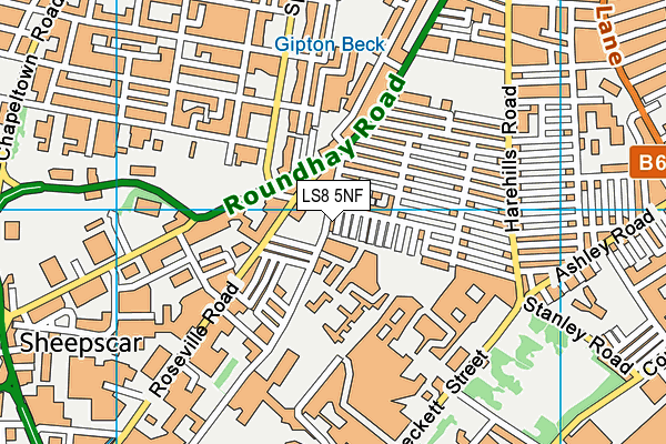 LS8 5NF map - OS VectorMap District (Ordnance Survey)