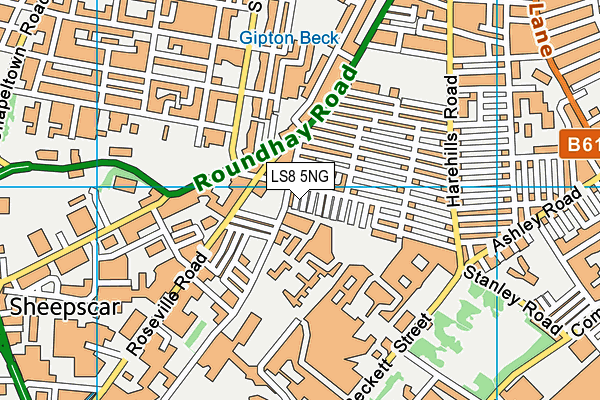 LS8 5NG map - OS VectorMap District (Ordnance Survey)