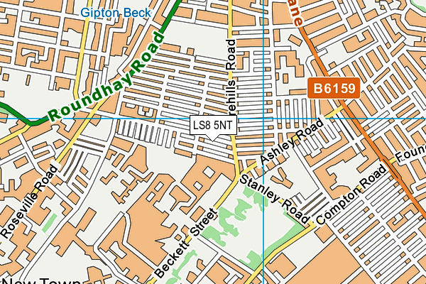 LS8 5NT map - OS VectorMap District (Ordnance Survey)