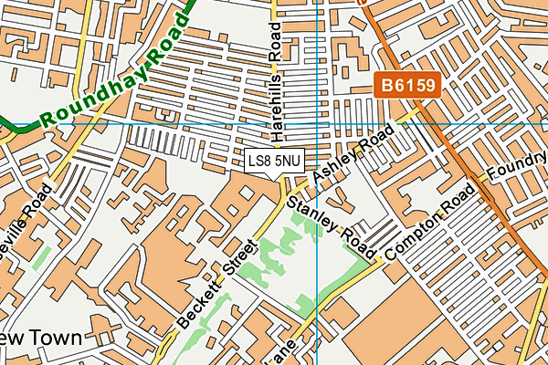 LS8 5NU map - OS VectorMap District (Ordnance Survey)